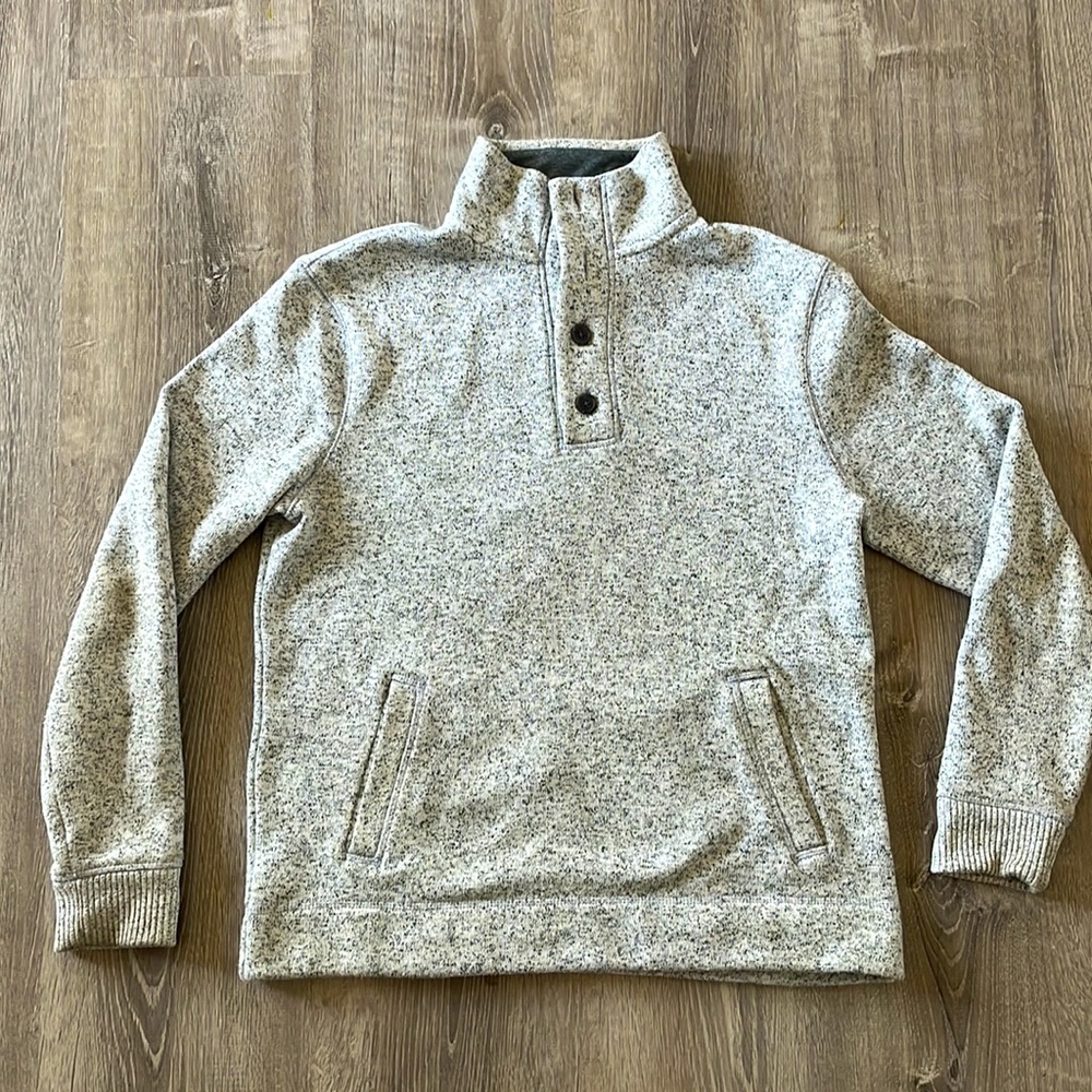 Banana Republic Mens Gray Button Pullover Sweater